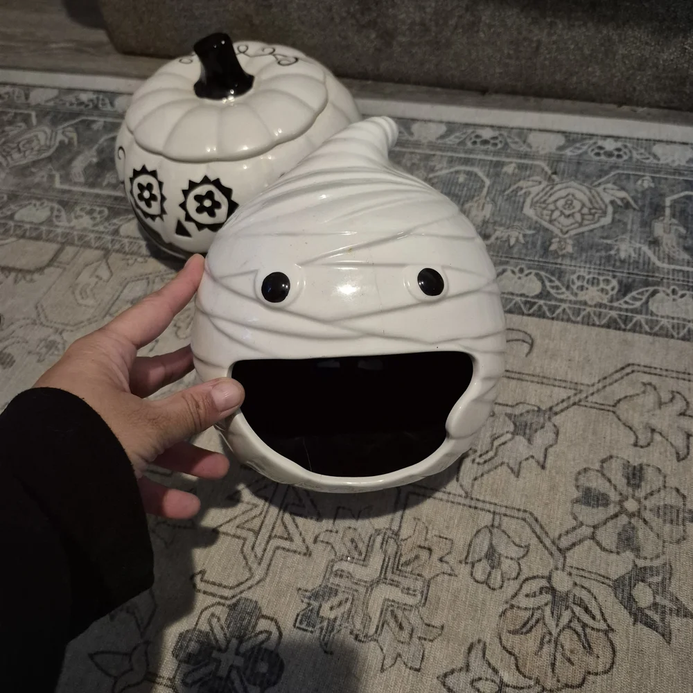 White Mummy Ceramic Candy Bowl - Picture 1 of 5